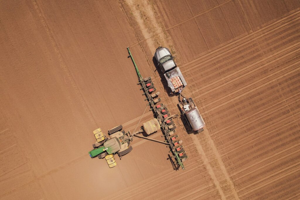 a new tractor in use after receiving a grant