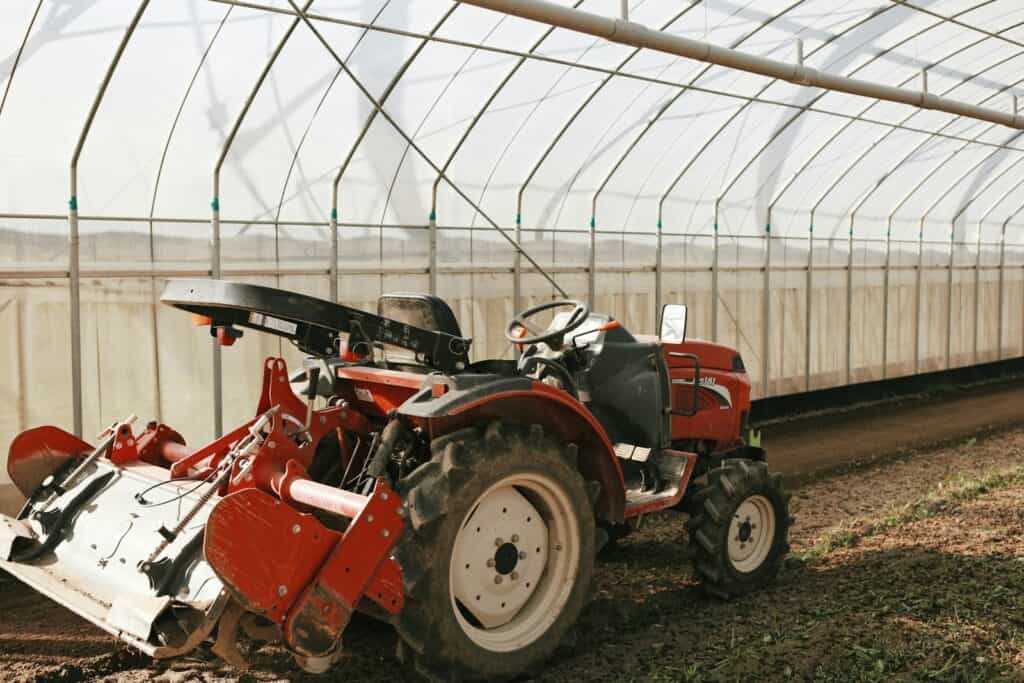 Upgraded tractor being used after receiving a grant